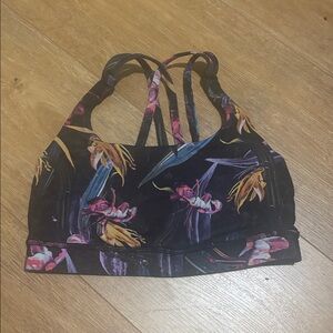 Lululemon Athletica Black Floral Sports Bra Size 4